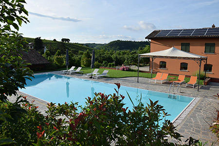 The pool behind the hedge