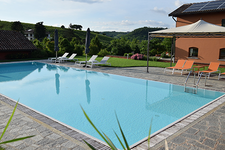 The pool and the hills in the background